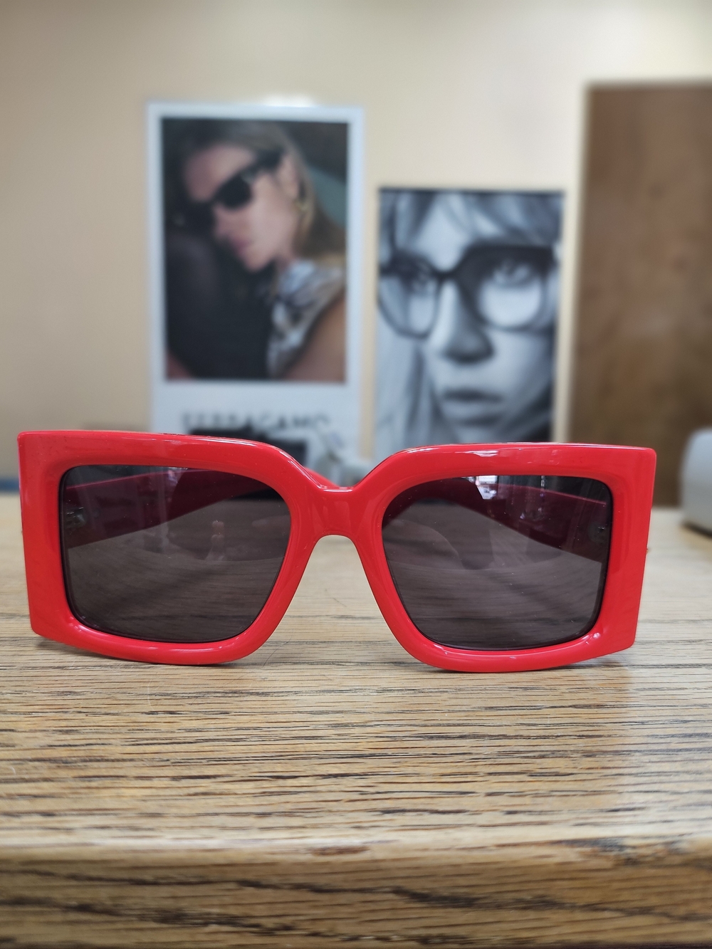 Salvatore Ferragamo Red Rectangular Women's Sunglasses